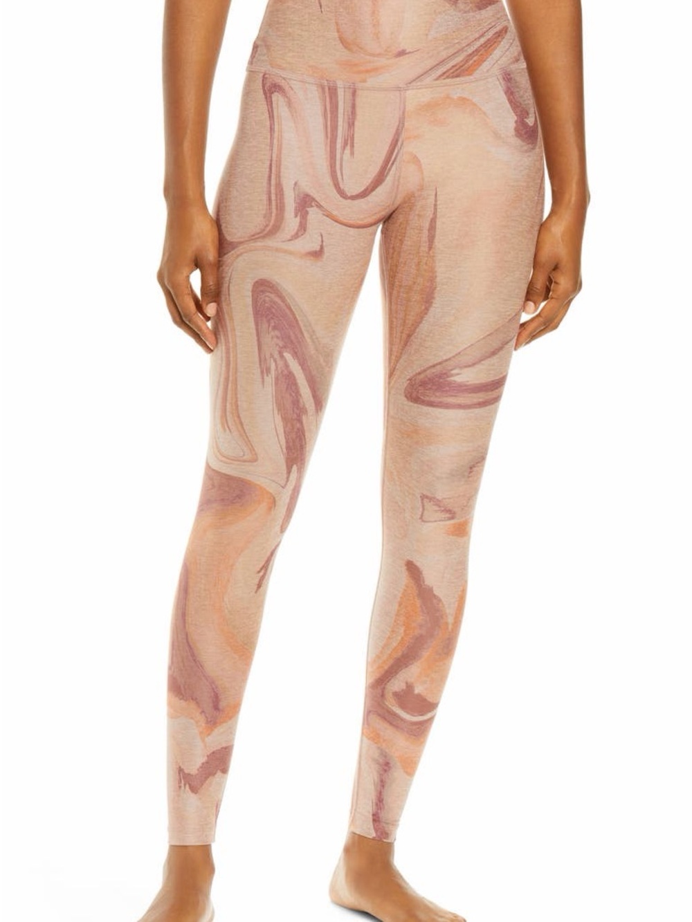 Beyond Yoga Spacedye High Waisted Midi Leggings in Chai Marble Size Medium